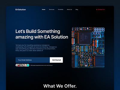 Website EA Solution blue branding dark design ecommerce graphic design home page illustration landing landing page motion graphics simple soft ui ux ui web web design