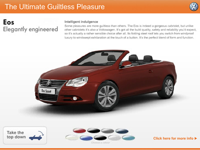 Colour picker for VW ad advertising metro micro microsite site ui ux