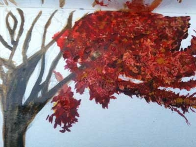 Red tree part 1 color colour paint sketch tree water