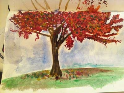 Red tree part 4 - Final part color colour paint sketch tree water