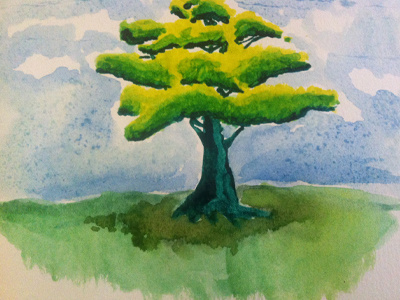 Watercolour Tree color colour paint sketch tree water