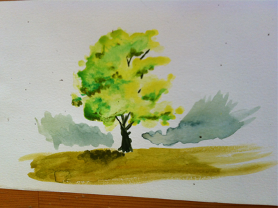 Water colour tree color colour paint sketch tree water