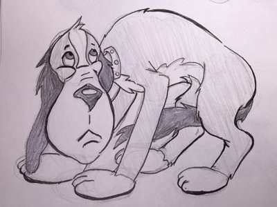 Sad Dog - illustrations based on Preston Blairs book