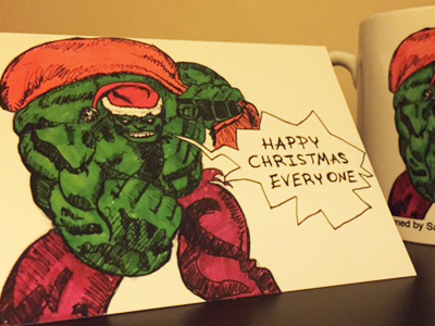 Christmas card sketch for Nephew