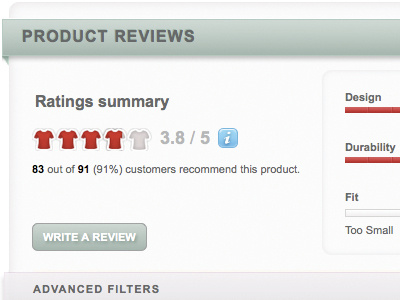 Ratings and review UI experiment interface ratings reviews ui user