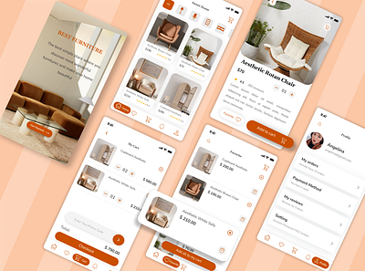 Furniture Mobile Design app design graphic design illustration typography ui ux vector