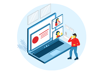 Online Meeting Illustration Design