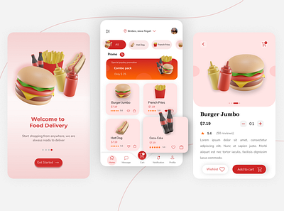 Food Delivery App Design app design graphic design illustration logo ui ux vector