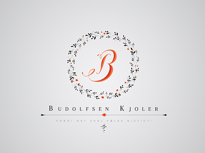 Budolfsen Kjoler Bride dress retailer adobe illustrator branding handwriting handwritten typeface illustration logo design swirls vector graphics vector work