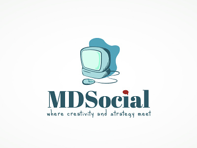 MDSocial Logo computer design project graphic design icon logo logo design logo project macintosh modern retro social media trend