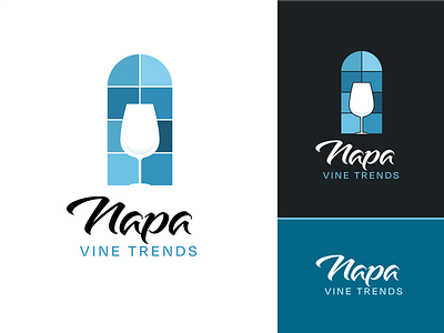 Napa Vine Trends brand brand design branding clean design glass graphic design identity logo logo design logodesign riedel stained glass vector window wine
