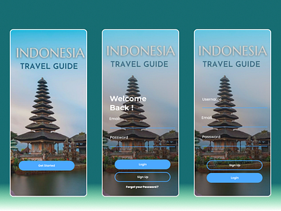 Travel Guide Login App Design app design figma login register signup ui