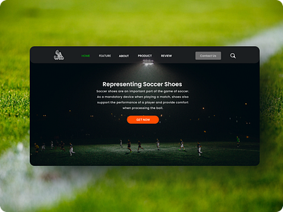 Shoes soccer Landing Page design figma ui web