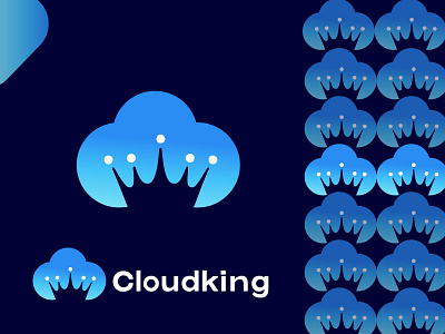 cloud king logo design concept like weather,