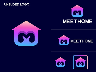 meethome and m branding logo design concept