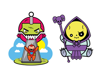 MOTU Babies - First Sheet Skeletor, Trap Jaw, and Beast Man branding design illustration vector