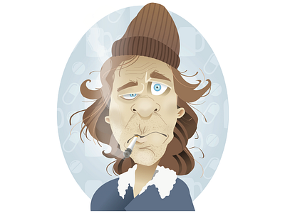 Frank Gallagher illustration portrait shameless showtime smoking vector