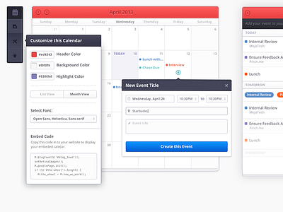 Customize Calendar + New Event calendar color create create new customize event list monthly