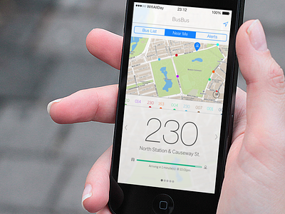 Boston (MBTA) - Process 2 - Bus App - Refined bus ios7 map public transportation realtime transit