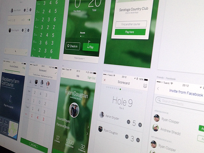 Oh so many screens - Golf App iOS7 Redesign golf ios ios7 iphone profile