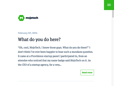 New MojoTech Blog Design on Ghost blog ghost simple type