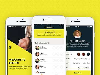 Share a Personal Trainer bright design fitness gym ios react sharing training workout