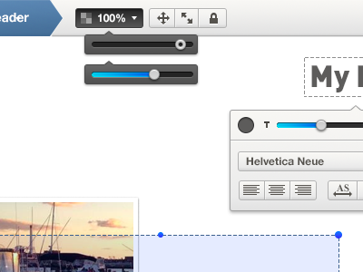 Move this, slide that, select this. bounding button bar edit interface selected slider text ui