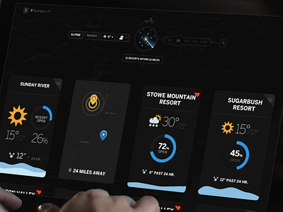 Find Resorts via Cards app ipad snow snow conditions snowcast winter