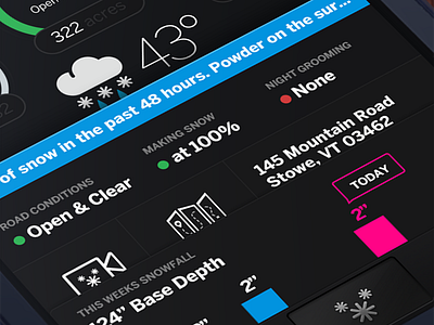 Slide Panels Concept - Updated charts ios iphone panels snow snowcast status weather winter