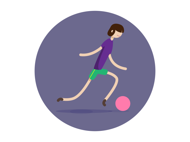 Play Purple ball dribbbling futbol girl illustration illustrator lucschwab play soccer