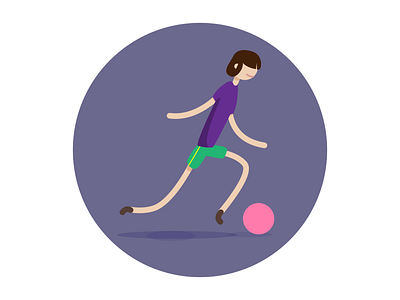 Play Purple ball dribbbling futbol girl illustration illustrator lucschwab play soccer