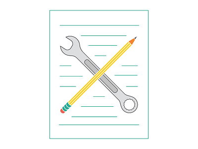 Education and Life Skills Color ai icon illustration illustrator pencil web website wrench