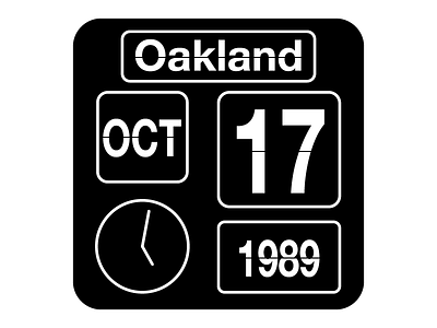 Earthquake Day 1989 as baseball battleofthebay flip clock giants illustration illustrator