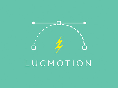 Lucmotion logo 2 bezier curve handles illustration logo lucmotion motion design thunderbolt