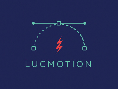 Lucmotion Logo 4 bezier curve handles illustration logo lucmotion motion design thunderbolt