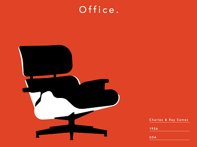Eames Lounge Chair Poster - Adaptation chair eames eames chair herman miller illustration lounge office poster