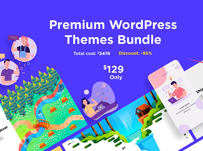 42 Premium WordPress Themes Bundle 3d animation app branding bundle clipart collection design elementor gothic graphic design icon illustration logo motion graphics polish premium themes ui wordpress