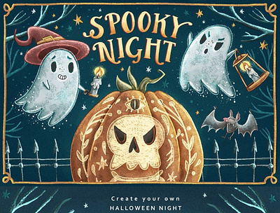 Spooky Night • Halloween set 3d animation app branding bundle clipart collection design graphic design halloween illustration logo motion graphics night set spooky ui