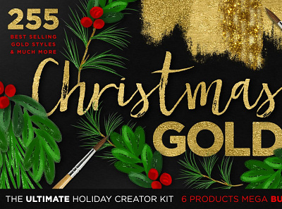 Gold Textures Christmas Mega Bundle 3d animation app branding bundle clipart collection design graphic design illustration logo motion graphics ui