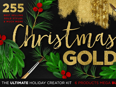 Gold Textures Christmas Mega Bundle