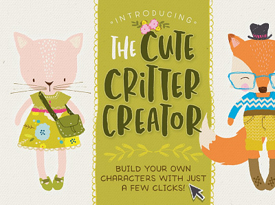 The Cute Critter Creator 3d animation app branding bundle clipart collection design graphic design illustration logo motion graphics ui