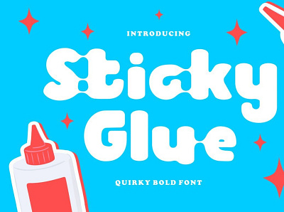 Sticky Glue - Quirky Bold Font 3d animation app bold branding bundle clipart collection design font glue graphic design illustration logo motion graphics quirky sticky ui