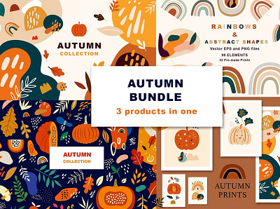 Autumn Bundle 3d animation app branding bundle clipart collection design graphic design illustration logo motion graphics ui