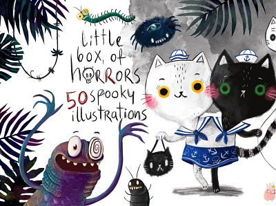 Halloween Horrors illustrations 3d animation app branding bundle clipart collection design graphic design halloween horrors illustration illustrations logo motion graphics ui