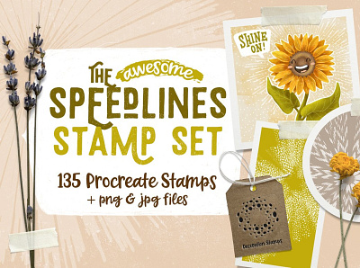 Speedlines Stamp Set for Procreate 3d animation app branding bundle clipart collection design graphic design illustration logo motion graphics procreate set speedlines stamp ui