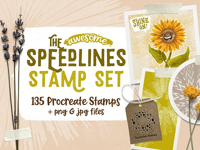 Speedlines Stamp Set for Procreate 3d animation app branding bundle clipart collection design graphic design illustration logo motion graphics procreate set speedlines stamp ui