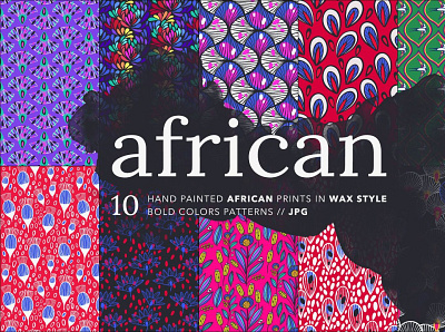 African Ankara Wax Patterns Set 3d african animation ankara app branding bundle clipart collection design graphic design illustration logo motion graphics patterns ui wax