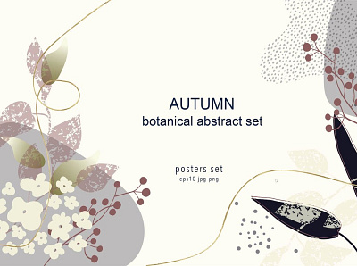 Autumn botanical abstract background 3d animation app branding bundle clipart collection design graphic design illustration logo motion graphics ui
