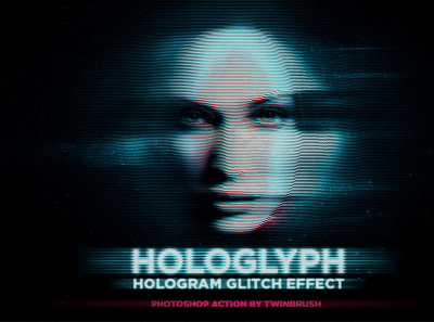 Hologlyph - Hologram Glitch Effect 3d animation app branding bundle clipart collection design graphic design illustration logo motion graphics ui