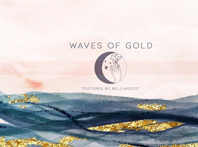 Waves of Gold Watercolor Texture 3d animation app branding bundle clipart collection design graphic design illustration logo motion graphics ui